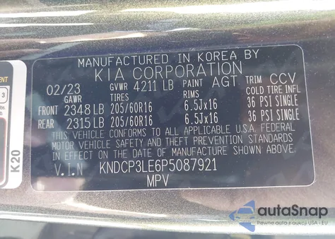 2023 Kia Niro Lx from USA, damaged, VIN KNDCP3LE6P5087921